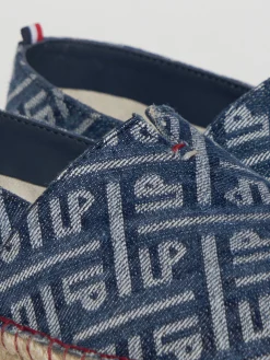 MULHER LION OF PORCHES Sapatos^Alpercatas denim com monograma e sola de borracha