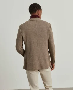 LION OF PORCHES Blazers^Blazer para homem slim fit com padrão de espinha e bolsos