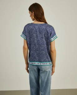 MULHER LION OF PORCHES Blusas^Blusa polka dots de manga curta