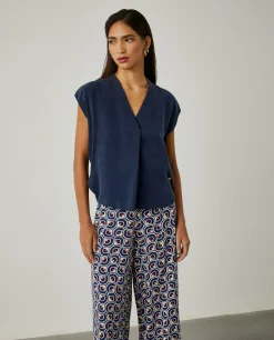 MULHER LION OF PORCHES Blusas^Blusa sem mangas em cupro