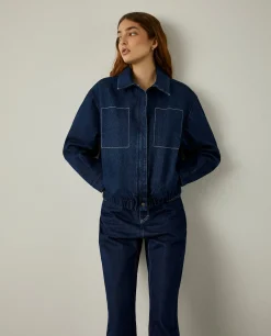 MULHER LION OF PORCHES Blusões^Bomber denim x Paatiff