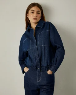 MULHER LION OF PORCHES Blusões^Bomber denim x Paatiff