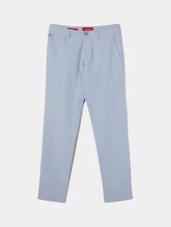 LION OF PORCHES Calças^Calças chino slim fit padrão de riscas