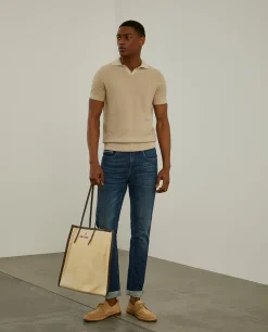 LION OF PORCHES Calças^Calças denim lavagem escura slim fit