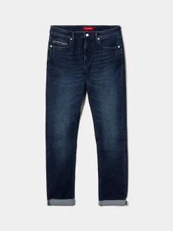 LION OF PORCHES Calças^Calças denim lavagem escura slim fit