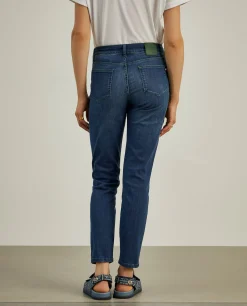 MULHER LION OF PORCHES Calças^Calças denim regular fit de lavagem escura