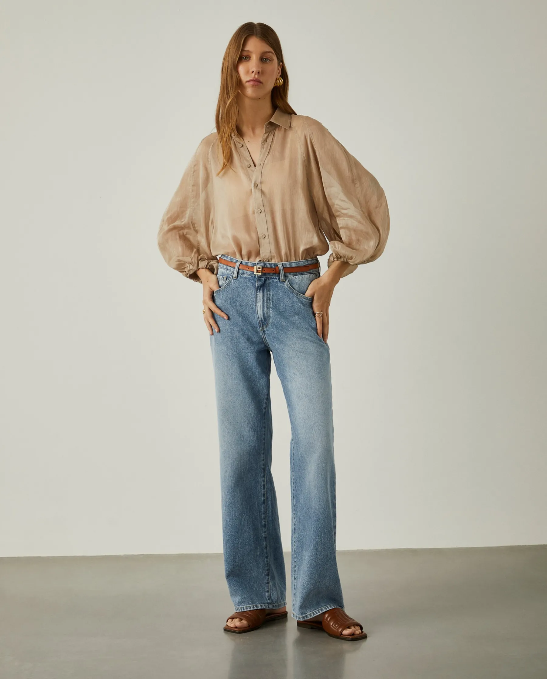 MULHER LION OF PORCHES Calças^Calças denim relaxed fit