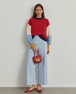 MULHER LION OF PORCHES Calças^Calças denim wide leg