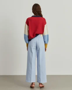 MULHER LION OF PORCHES Calças^Calças denim wide leg