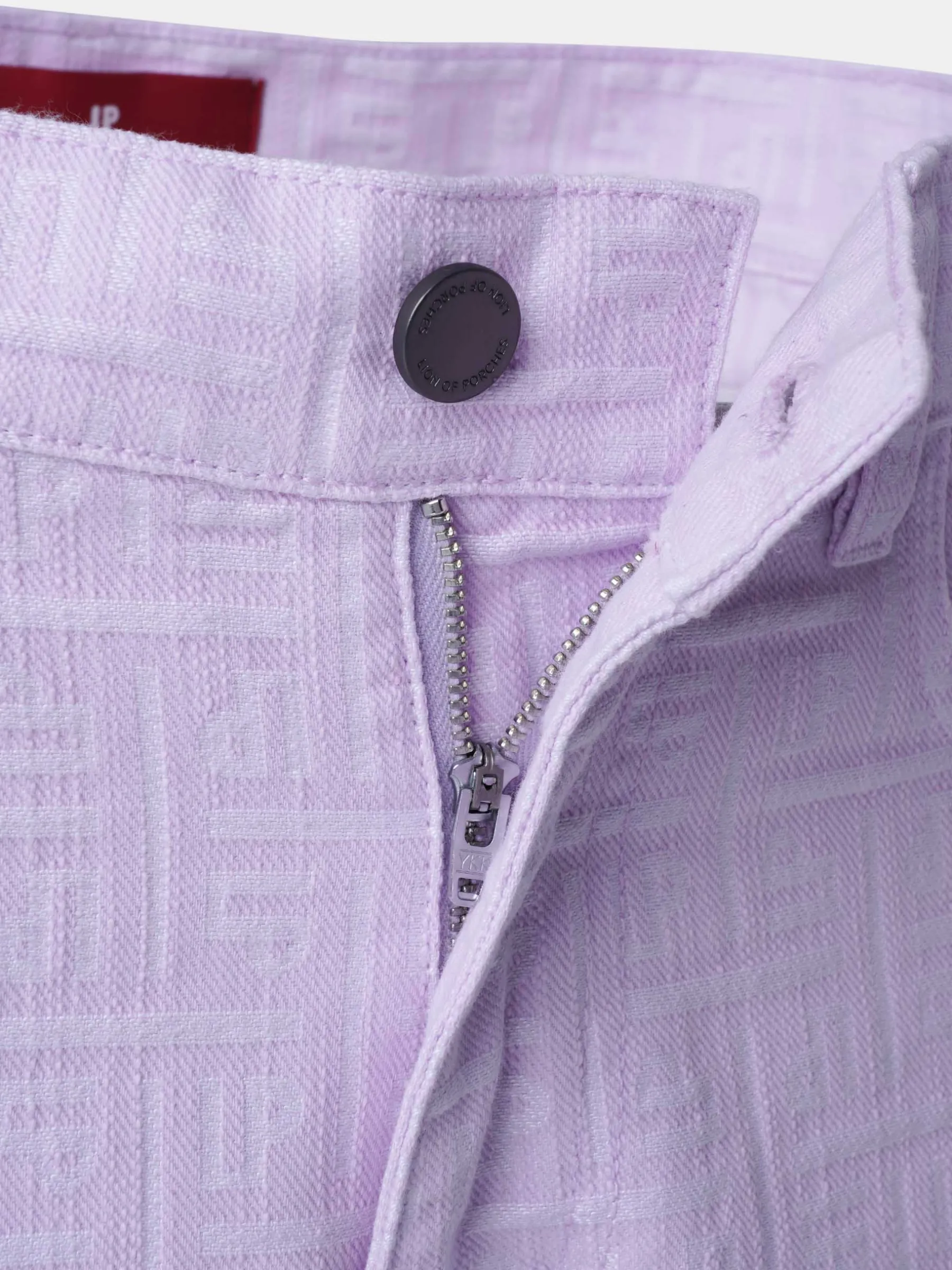 MULHER LION OF PORCHES Calças^Calças regular fit denim com monogramas