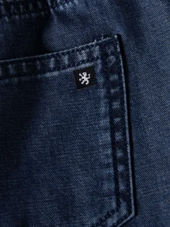 LION OF PORCHES Calções^Calções denim com elástico e cordão na cintura