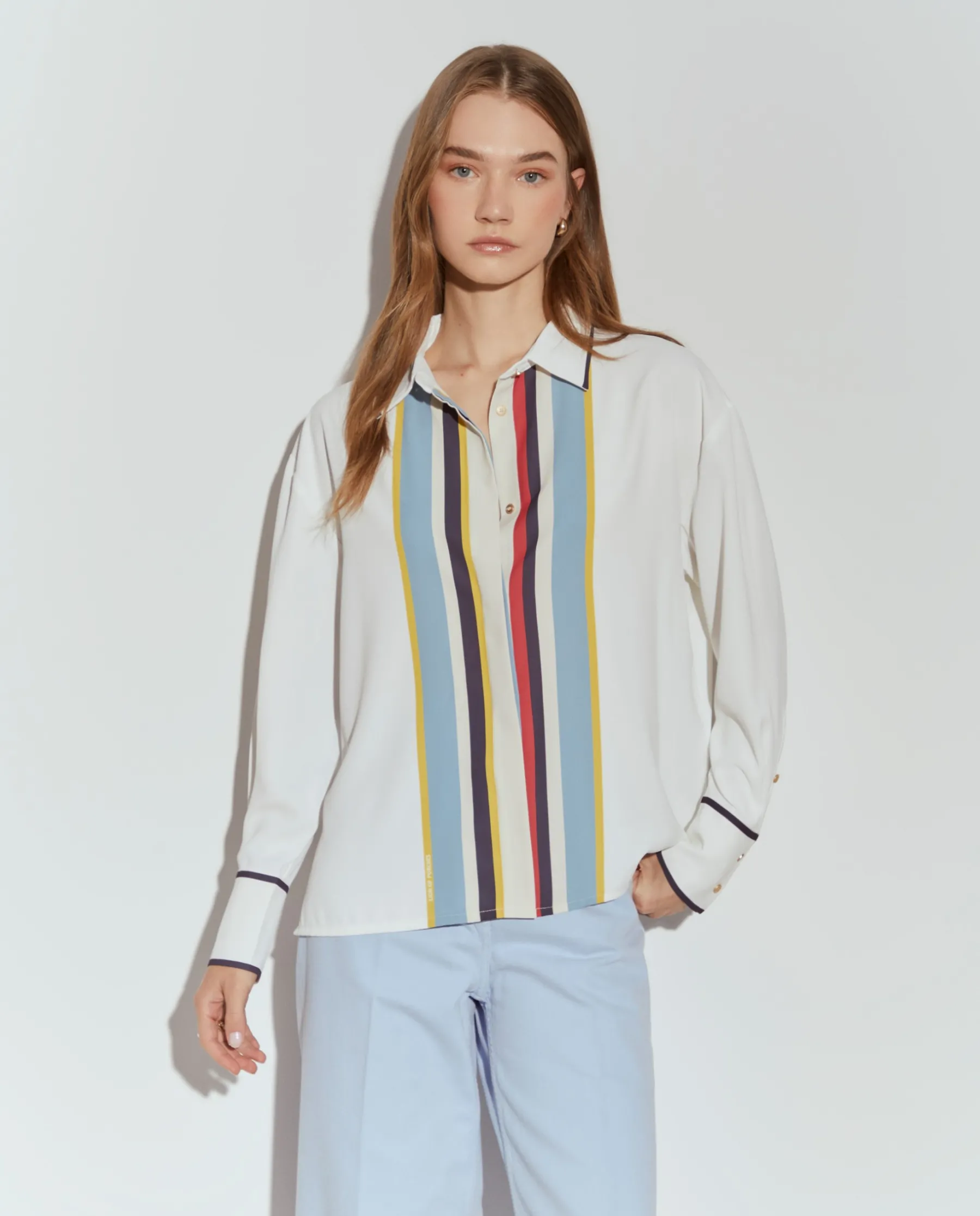MULHER LION OF PORCHES Camisas^Camisa com riscas coloridas