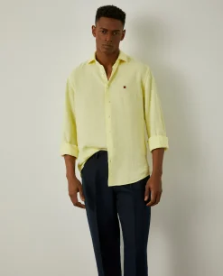 LION OF PORCHES Slim Fit^Camisa de linho slim fit