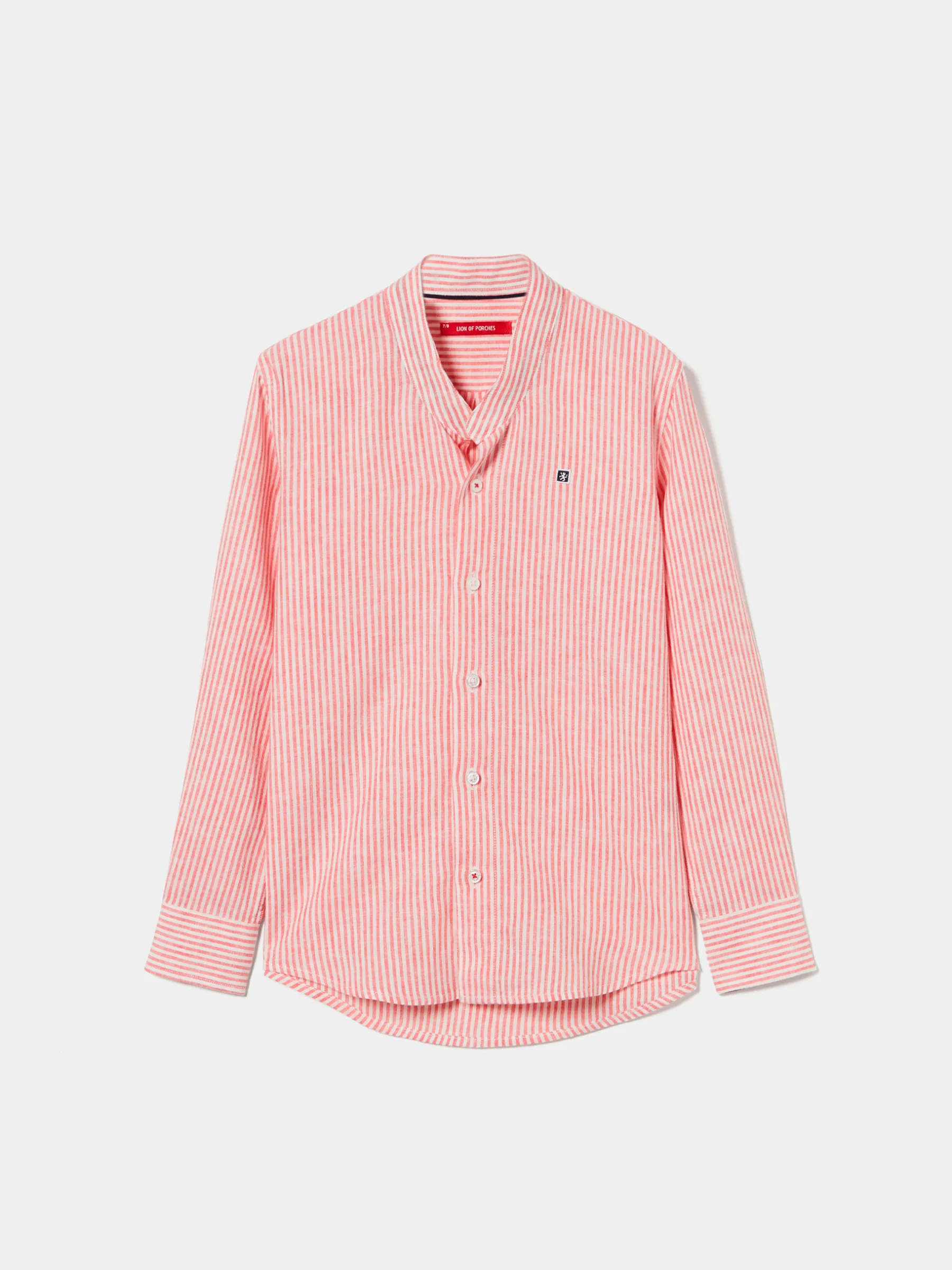LION OF PORCHES Camisas^Camisa de riscas com gola mandarim