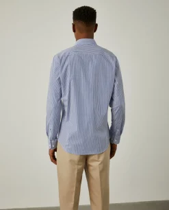 LION OF PORCHES Slim Fit^Camisa de riscas slim fit em popelina
