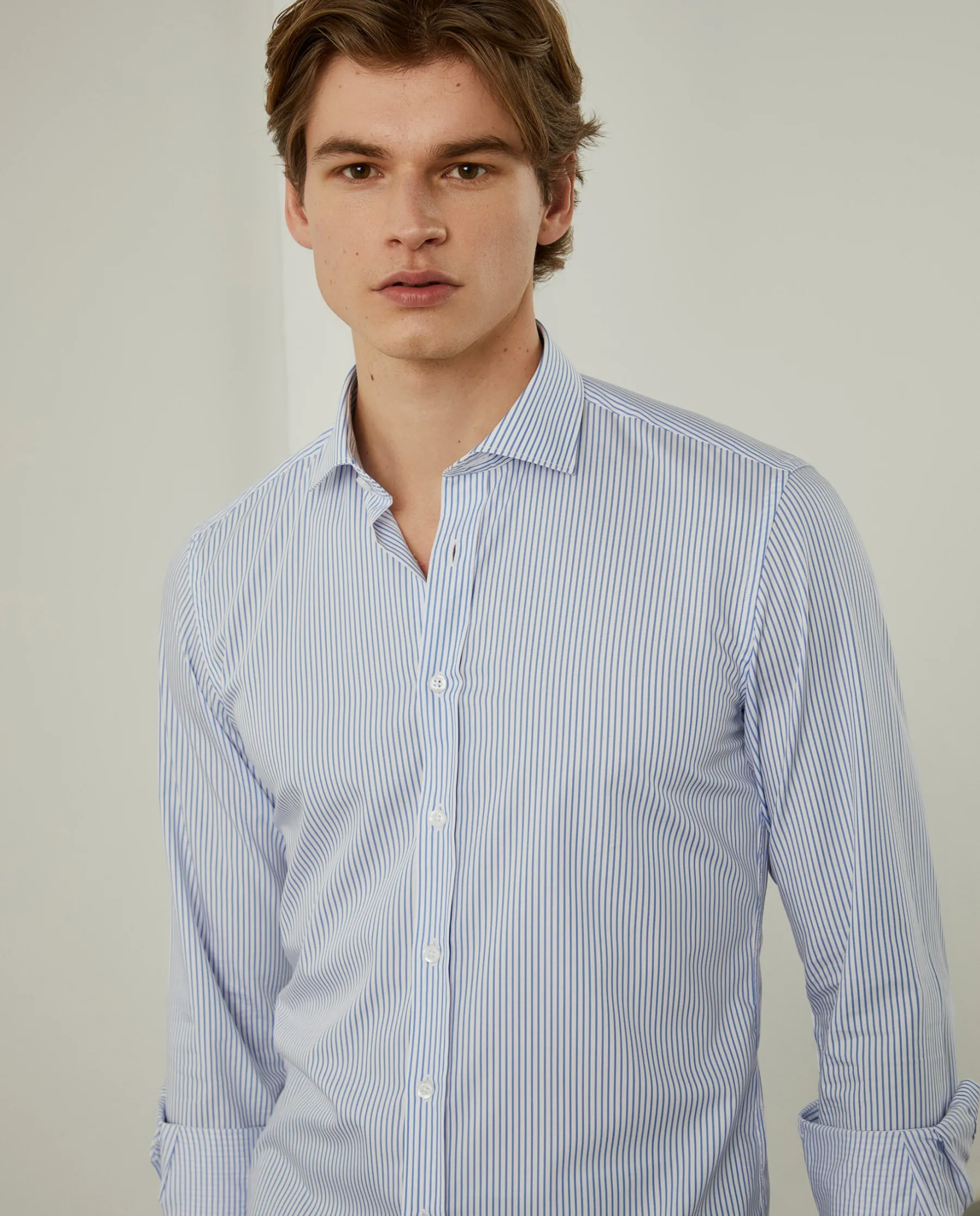 LION OF PORCHES Slim Fit^Camisa de riscas slim fit em popelina