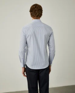 LION OF PORCHES Slim Fit^Camisa de riscas slim fit em popelina