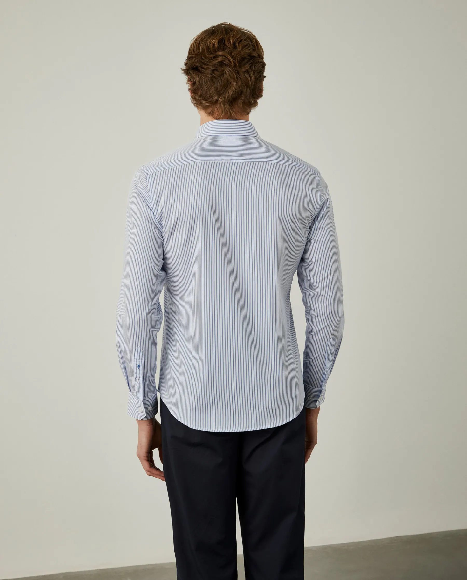 LION OF PORCHES Slim Fit^Camisa de riscas slim fit em popelina