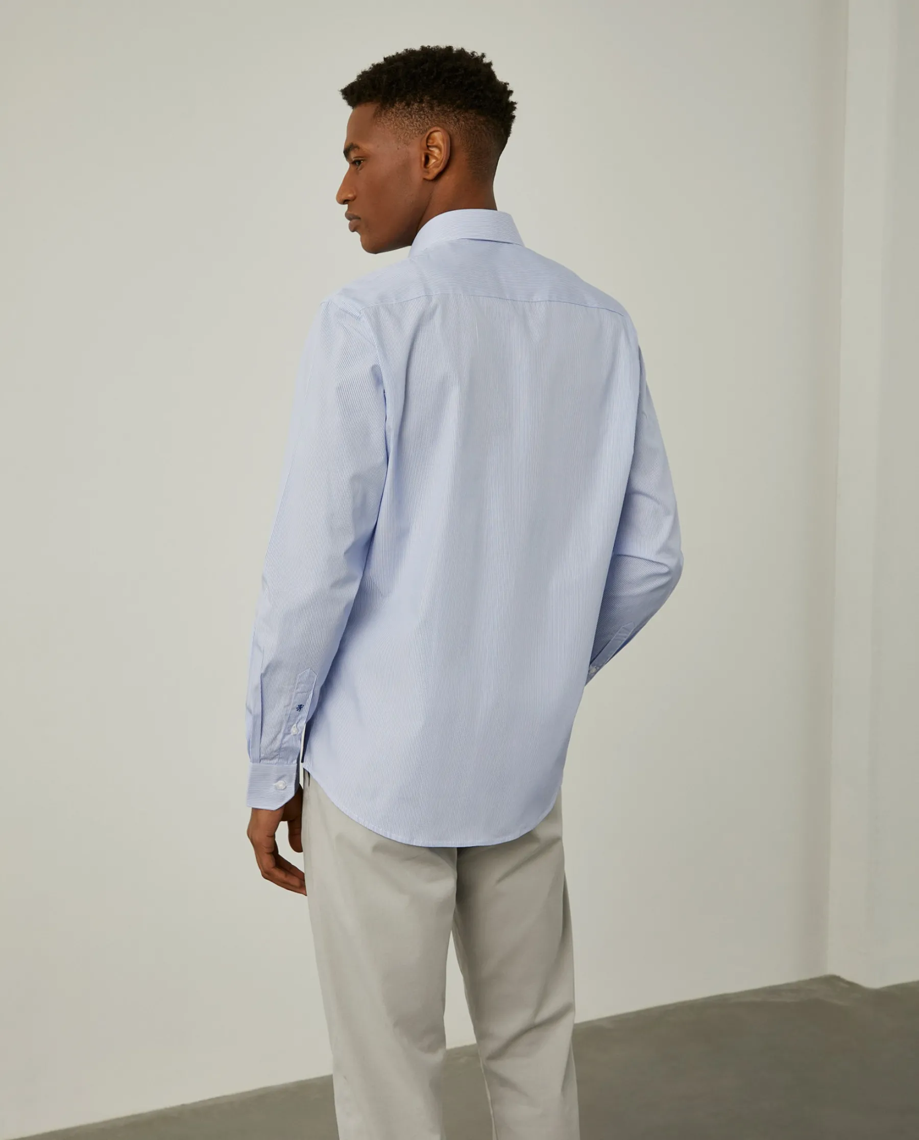 LION OF PORCHES Slim Fit^Camisa de riscas slim fit em popelina