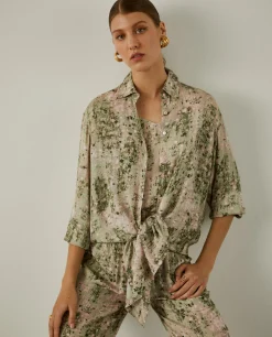 MULHER LION OF PORCHES Camisas^Camisa longa oversize com padrão abstrato