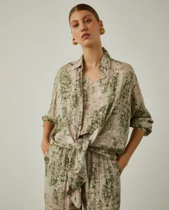 MULHER LION OF PORCHES Camisas^Camisa longa oversize com padrão abstrato