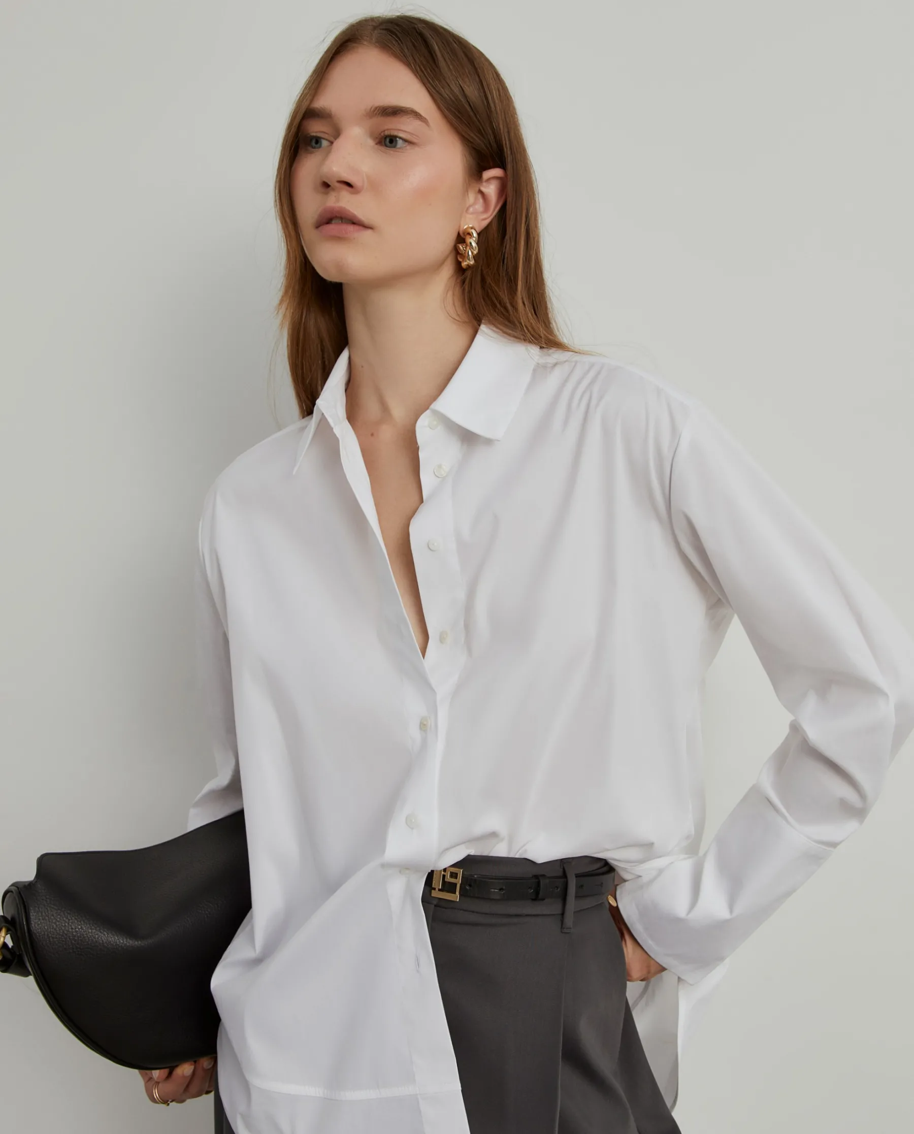 MULHER LION OF PORCHES Camisas^Camisa oversize assimétrica