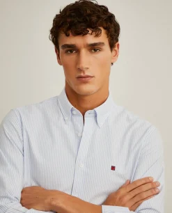 LION OF PORCHES Slim Fit^Camisa oxford slim fit às riscas