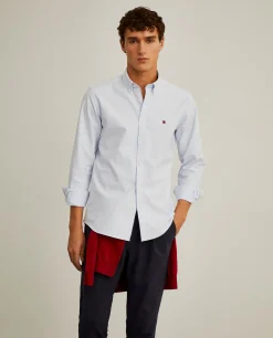 LION OF PORCHES Slim Fit^Camisa oxford slim fit às riscas