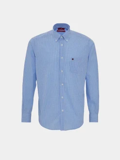 LION OF PORCHES Regular Fit^Camisa para homem regular fit de algodão com padrão de xadrez