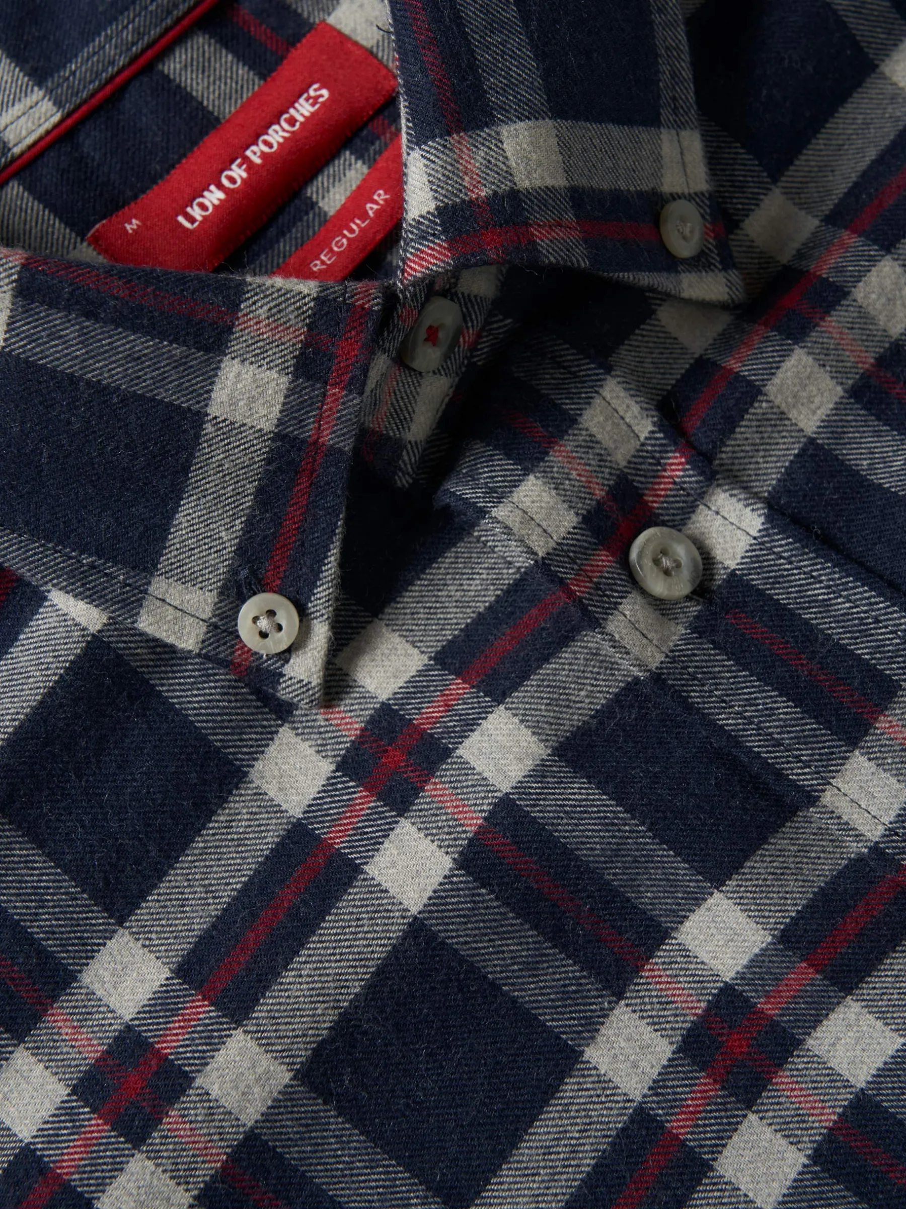 LION OF PORCHES Regular Fit^Camisa regular fit com padrão de xadrez