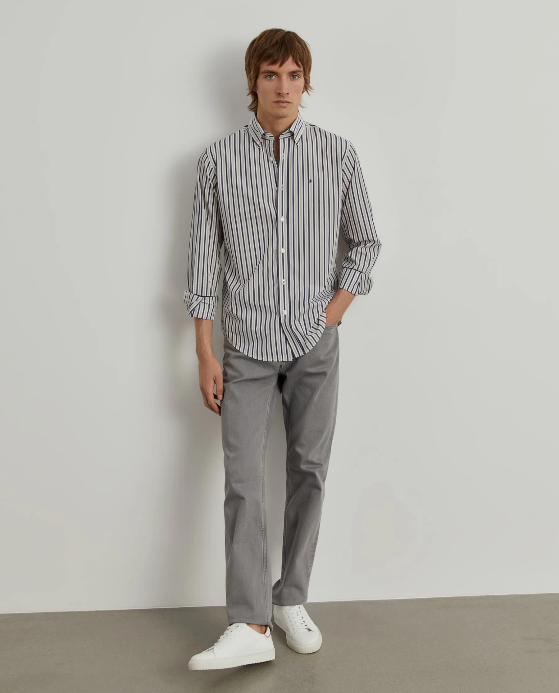 LION OF PORCHES Regular Fit^Camisa regular fit com padrão de riscas