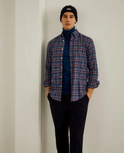 LION OF PORCHES Slim Fit^Camisa slim fit com padrão de xadrez