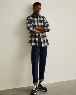 LION OF PORCHES Slim Fit^Camisa slim fit com padrão de xadrez