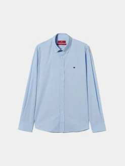LION OF PORCHES Slim Fit^Camisa slim fit de algodão em cor lisa
