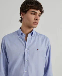 LION OF PORCHES Slim Fit^Camisa slim fit de algodão em cor lisa