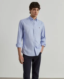 LION OF PORCHES Slim Fit^Camisa slim fit de algodão em cor lisa