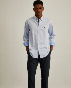 LION OF PORCHES Slim Fit^Camisa slim fit de algodão em cor lisa