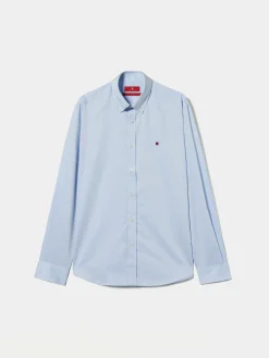 LION OF PORCHES Slim Fit^Camisa slim fit de algodão em cor lisa