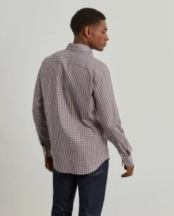 LION OF PORCHES Slim Fit^Camisa slim fit de algodão com padrão de xadrez