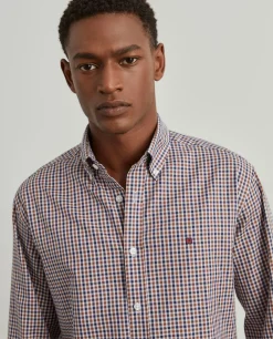 LION OF PORCHES Slim Fit^Camisa slim fit de algodão com padrão de xadrez