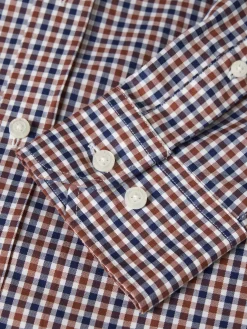 LION OF PORCHES Slim Fit^Camisa slim fit de algodão com padrão de xadrez