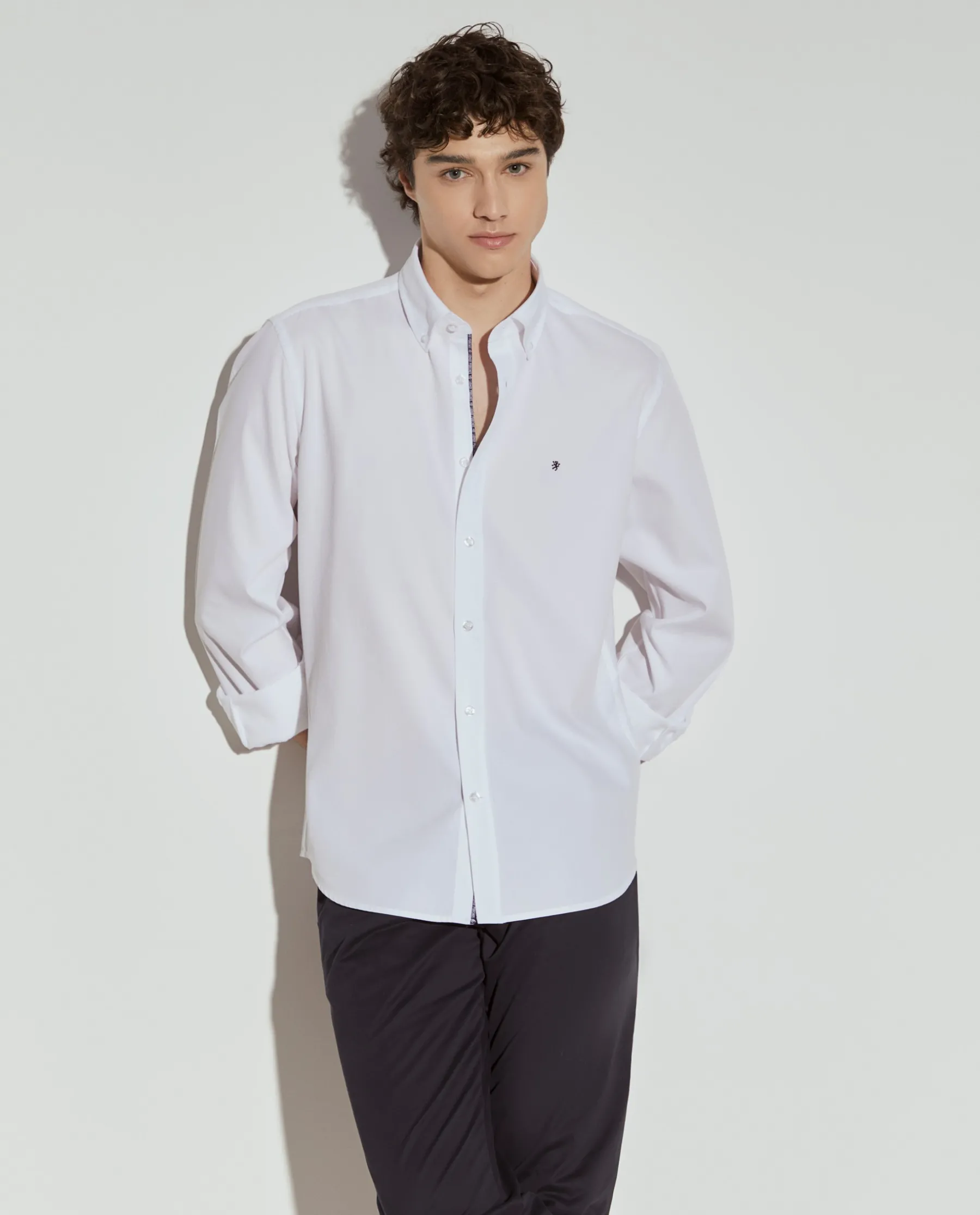 LION OF PORCHES Slim Fit^Camisa slim fit de algodão garment dye
