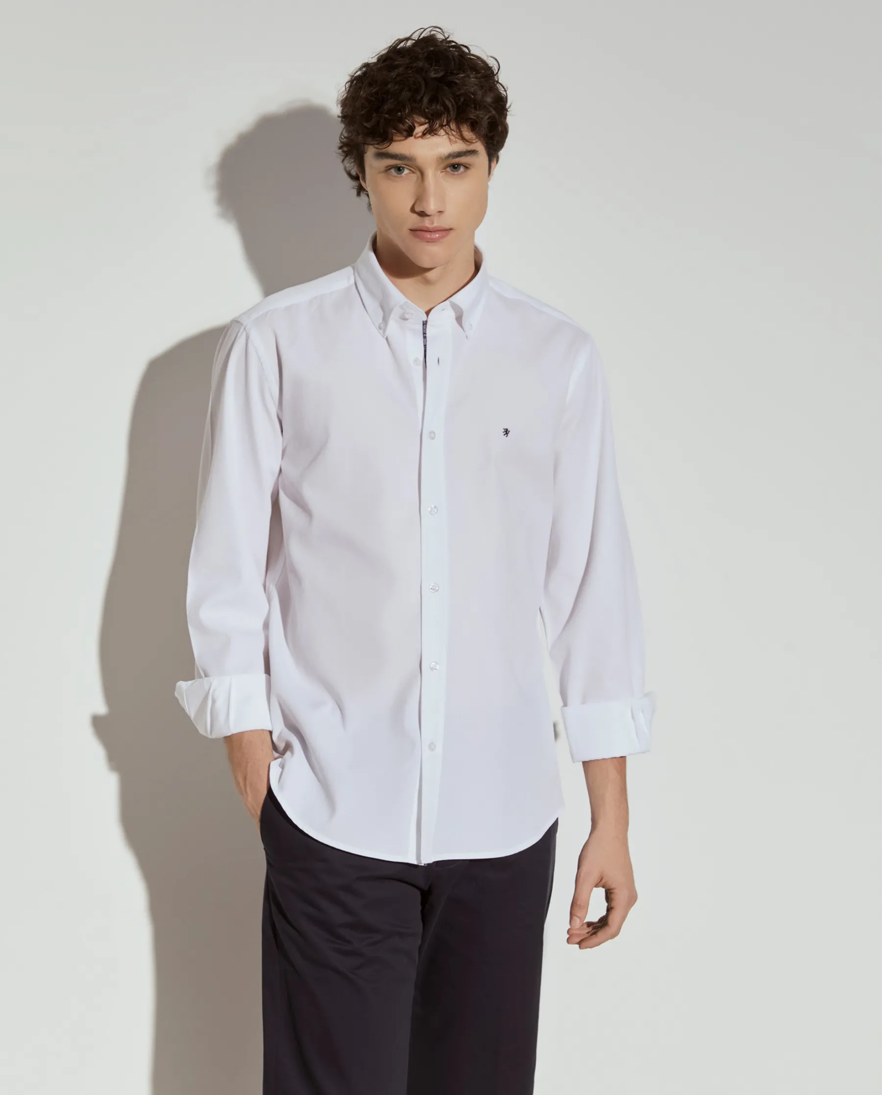 LION OF PORCHES Slim Fit^Camisa slim fit de algodão garment dye