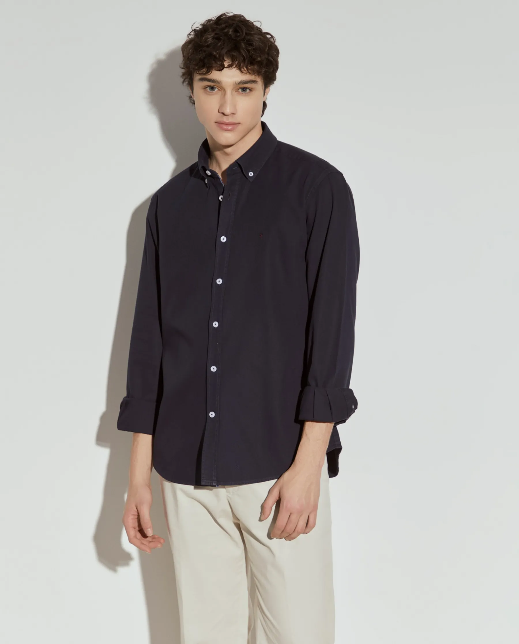 LION OF PORCHES Slim Fit^Camisa slim fit de algodão garment dye