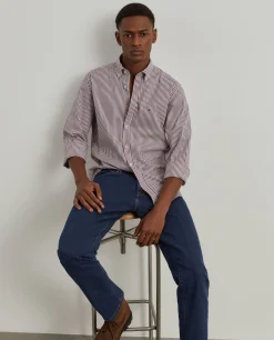 LION OF PORCHES Slim Fit^Camisa slim fit de algodão às riscas