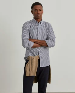 LION OF PORCHES Slim Fit^Camisa slim fit de algodão às riscas