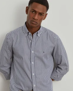 LION OF PORCHES Slim Fit^Camisa slim fit de algodão às riscas