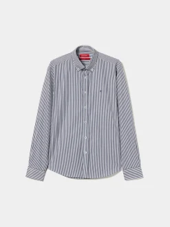 LION OF PORCHES Slim Fit^Camisa slim fit de algodão às riscas