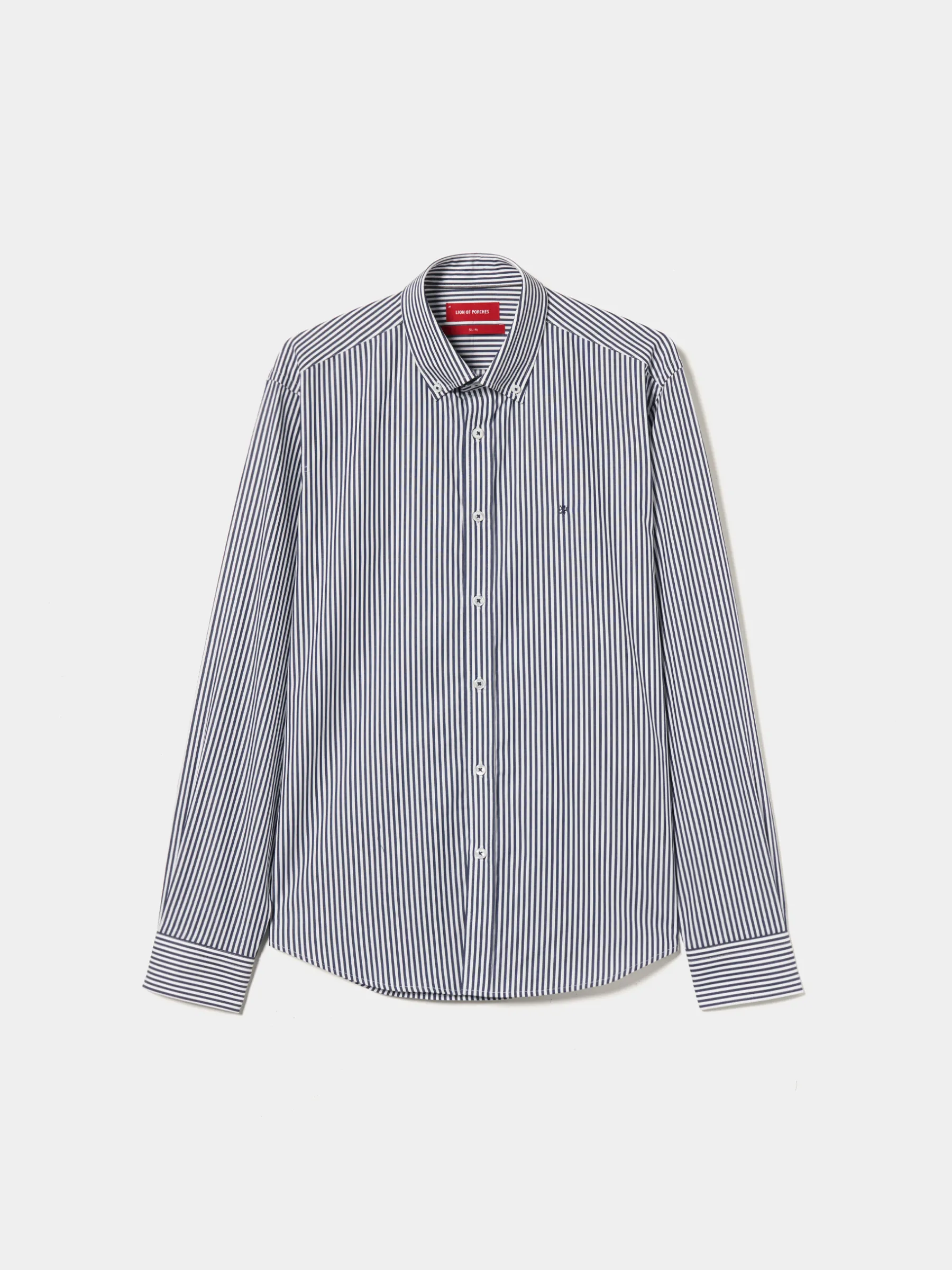 LION OF PORCHES Slim Fit^Camisa slim fit de algodão às riscas