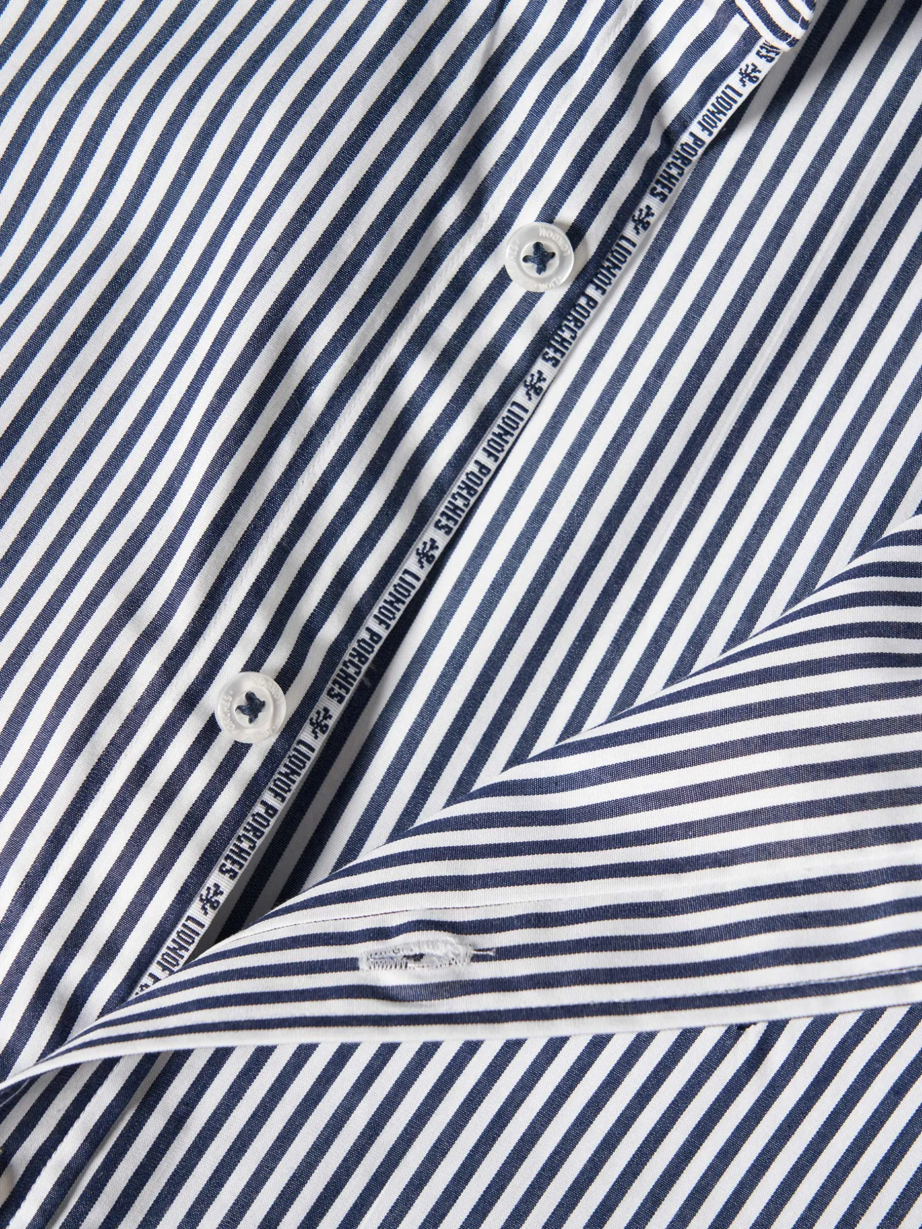 LION OF PORCHES Slim Fit^Camisa slim fit de algodão às riscas